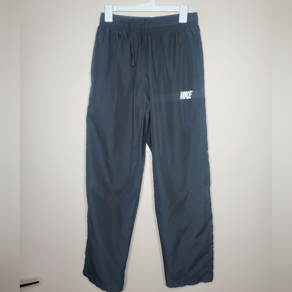 Vintage Mens Black-MED-Nike Athletic WindBreaker Trackpants RN#56323